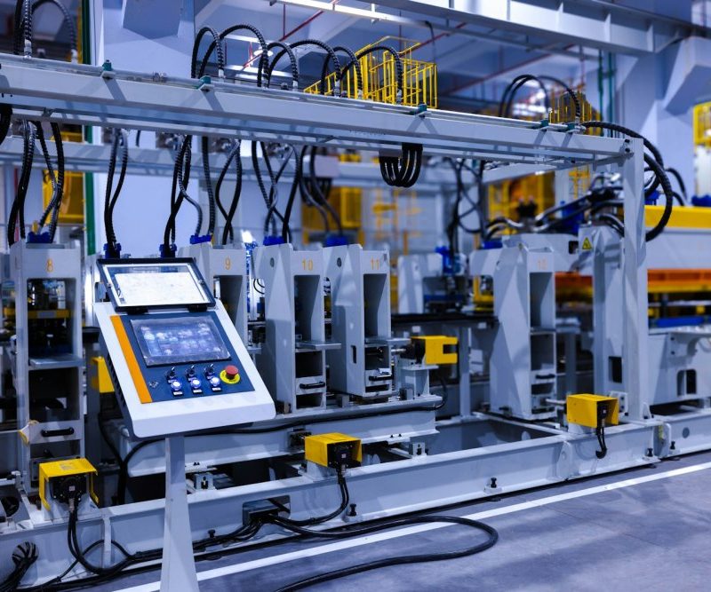 a machine that is inside of a building