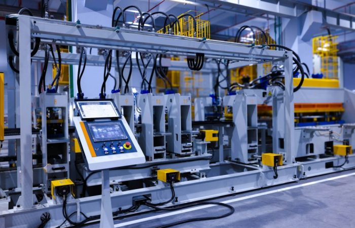 a machine that is inside of a building
